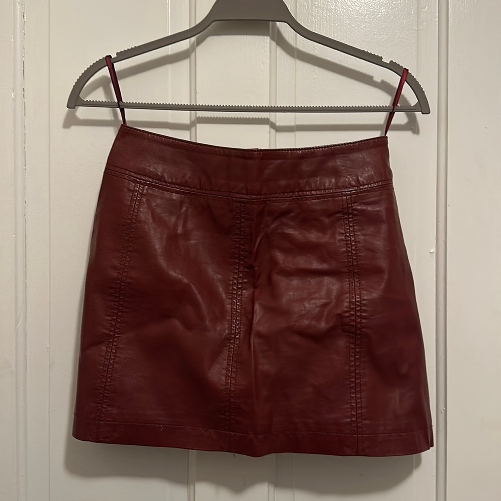 Free people leather mini skirt